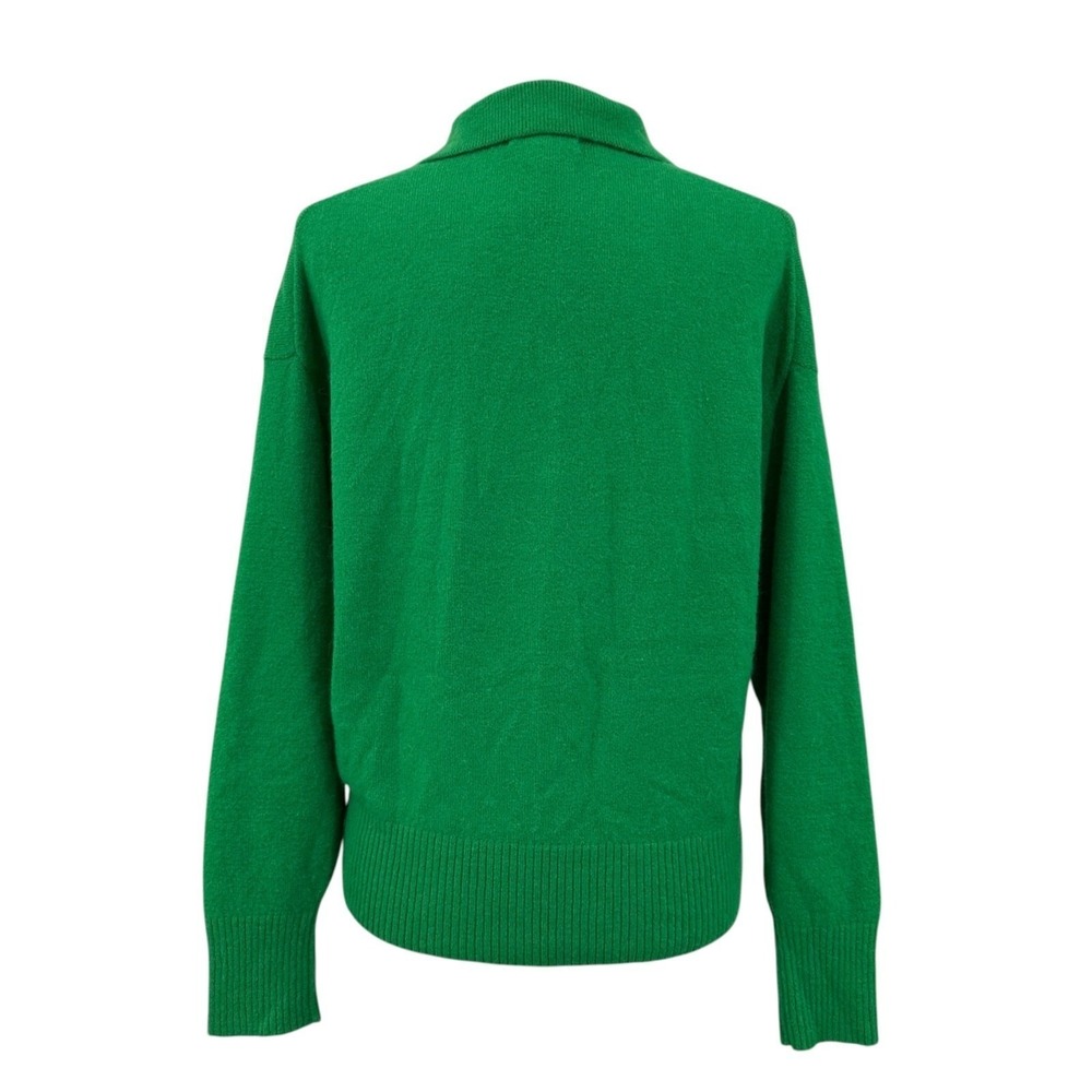 J.CREW V-Neck Sweater Merino Wool & Alpaca Knit Kelly Green Women's Small - Picture 3 of 11